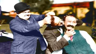 Laurel and Hardy Big Business(1929) Colorized! + Behind the Scenes!!! Best Scenes.