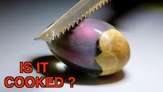 Cutting Open a 12 Month Old Egg Encased in Resin