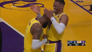 Westbrook hits the clutch AND-1 and then drums LeBron's head in celebration 😀