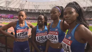 WCH 2017 London –Team USA 4X100 Metres relay Heat 1