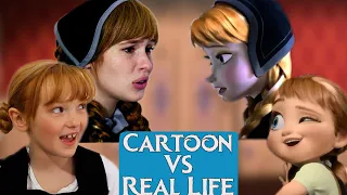 Do You Want To Build Snowman -CARTOON VS REAL LIFE!