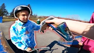 Giving Scooter Kids FREE Parts at the Skatepark!