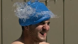 Swim Cap Trick in Slow Motion - The Slow Mo Guys