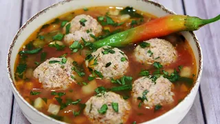 Meatball soup without egg and rice in the composition. Dense and tasty! ❤️