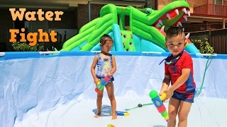 Backyard Water Fight Fun Playtime Giant Inflatable Water Slide Spiderman Swimming Ckn Toys