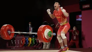 Chinese weightlifter Chen Lijun won the Gold Medal in Weightlifting Men's 67kg category