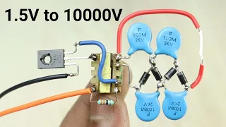 High-voltage from tiny transformer 1.5V to 10000V