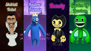 Skibidi toilet vs Rainbow Friends vs Bendy vs Garten Of Banban | Smash Color - Tiles Hop