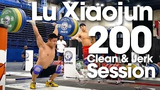 Lu Xiaojun 200kg Clean & Jerk Session Training Hall 2015 World Weightlifting Championships