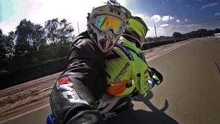 Fast Duo Ride On A Supermoto [Sliding!]