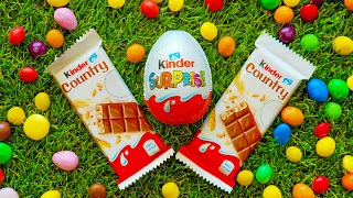 Unusually Pleasant l Unboxing Kinder SURPRISE Egg AND Kinder COUNTRY Chocolate, Sounds ASMR🍭