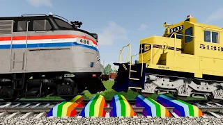 Trains Vs Speed Bumps #46 - Beamng.Drive