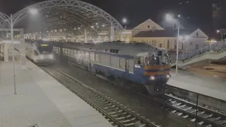Traveling from Brest to Minsk by train (2019)