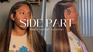 Side Part Sew In | Step by Step Tutorial | Blonde Highlights