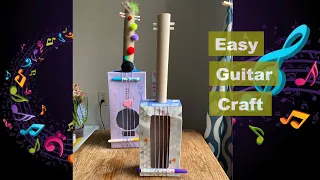 Earth Day Craft - Easy Guitar Craft 🎸 | DIY Recycled craft in 1 minute