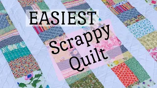 EASIEST scrappy quilt-simple sewing-learn to quilt-baby quilt