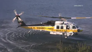 9-28-20 Santa Clarita LACoFD Air Ops Fighting Martindale Fire