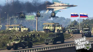 Russian Military Convoy Destroyed by Ukraine | Russia vs Ukraine War - GTA 5