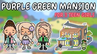 Purple Green Inspired Modern Mansion 💜💚 Toca Boca House Ideas 😍 TOCA GIRLZ