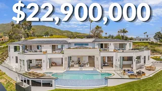 Inside a HUGE $22,900,000 MODERN Mansion With Insane Ocean Views | Malibu Luxury Home Tour