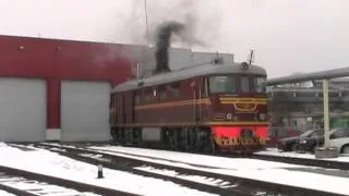 Запуск дизеля тепловоза ТЭП60-0927 / Engine start of TEP60-0927 locomotive
