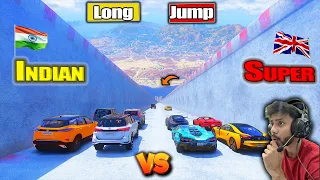 Indian Cars Vs Super Cars River Jump Challenge GTA 5