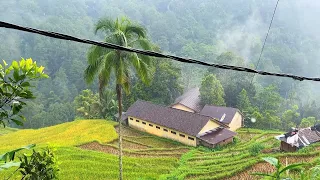 Rain in the village on the hill in Indonesia||travel to the village on the hill||indoculture