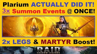 Plarium *ACTUALLY DID IT!*.. 3 Summon Events @ ONCE!.. 10x+2x Legos & Martyr! (RAID: Shadow Legends)