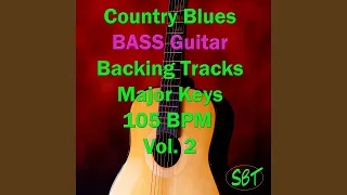 Country Blues Bass Guitar Backing Track in C Major