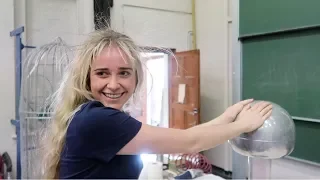 Long hair vs. Van de Graaff generator