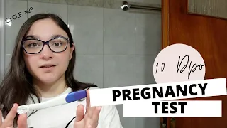 Live Pregnancy Test at 10 dpo || Clearblue Pregnancy Test and Cramping? || TTC Baby 3 Cycle 29