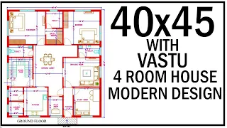 40'-0"x45'-0" House Map | Ghar Ka Naksha With Vastu | East Facing | Gopal Architecture