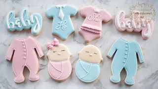 How to decorate BOY & GIRL Baby Shower Cookies