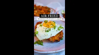 Air Fried Leftover Mashed Potato Cakes (dairy free + gluten free) #shorts #airfryerrecipes
