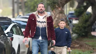 Ben Affleck Once Again Dons His Favorite Cardigan/Jacket Combo