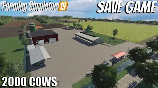 2000 Cows Farm Save Game - Version 1 | Farming Simulator 19