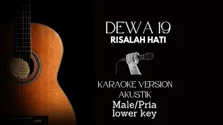 Dewa 19 - Risalah Hati | Karaoke | Lirik | Akustik | Lower Key
