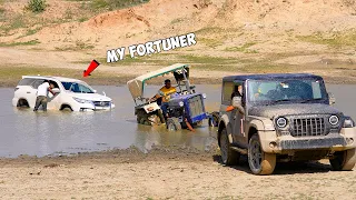RIP...My Fortuner 😭 - 4x4 off-road test | Thar, Tractor, Fortuner.