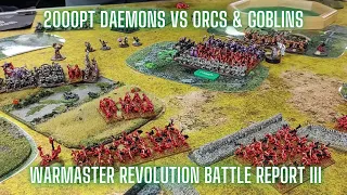 Warmaster Revolution Battle Report III. Daemons vs Orcs & Goblins 2000pts.