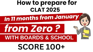 How to prepare for CLAT 2025 from January in 11 months from Zero|Time Table for CLAT with Board Exam