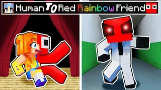 From HUMAN to RED RAINBOW FRIEND in Minecraft!