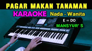 PAGAR MAKAN TANAMAN - Mansyur .S | KARAOKE Nada Wanita