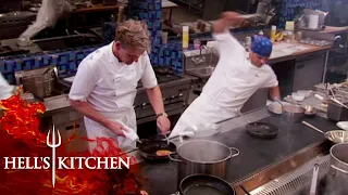 Anton Slips During Service As Gordon Cooks His Fish | Hell's Kitchen