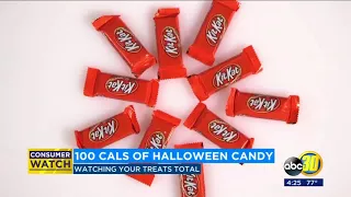 100 calories of Halloween candy/watching your treats total