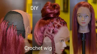 HOW-TO: Lace Frontal Crochet Wig Using One Pack Of Braiding Hair! |Straight Crochet Wig