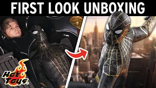 Hot Toys Spider-Man No Way Home Black & Gold Suit Figure Unboxing | Sideshow First Look