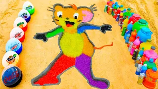 How to make Rainbow Jerry Mouse with Orbeez, Balloons of Fanta, Coca-Cola vs Mentos & Popular Sodas