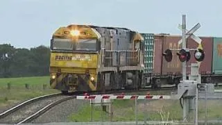 Freight Train at Level Crossing in Victoria - PoathTV Railroads and Trains in Australia