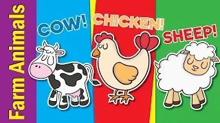 Learn Farm Animals for Kids | Video Flash Cards | Kindergarten, Preschool & ESL | Fun Kids English