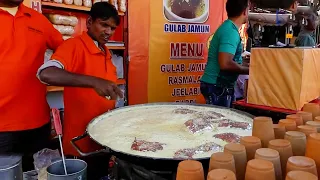 Biggest Kadhai Kesar Doodh Making | Kesar Badam Milk @30Rs Only l Hyderabad Street Food